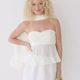 Yasmine Strapless Scarf Top - Pastel Yellow