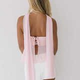 Maria Strapless Scarf Top - Baby Pink