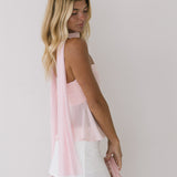 Maria Strapless Scarf Top - Baby Pink