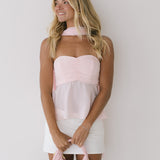 Maria Strapless Scarf Top - Baby Pink