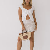 Cayce Mini Skirt - White Beige