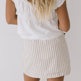 Cayce Mini Skirt - White Beige