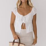 Cayce Mini Skirt - White Beige