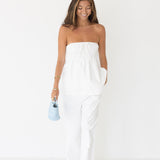 Addie Tube Top and Pants Set - White