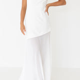 Tamara Strapless Scarf Maxi Dress - White (PREORDER)
