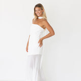 Tamara Strapless Scarf Maxi Dress - White (PREORDER)