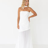 Tamara Strapless Scarf Maxi Dress - White (PREORDER)