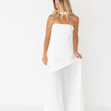Tamara Strapless Scarf Maxi Dress - White (PREORDER)