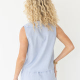 Avery Linen Lace Shorts - Lt Blue