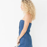 Brenlee Button Down Denim Dress - Denim