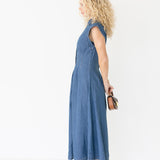 Jane Button Down Midi Dress - Denim