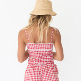 Coco Gingham Lace Shorts - Red Gingham