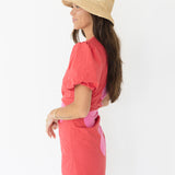 Mariah Side Cut-Out Mini Dress - Red/Pink