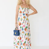 Lola Square Neck Maxi Dress - Cream