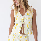 Soleil Lemon Top and Skirt Set - Lemon