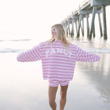 Fancy Oversized Towel Terry Mockneck - Magenta