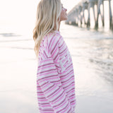 Fancy Oversized Towel Terry Mockneck - Magenta