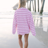Fancy Oversized Towel Terry Mockneck - Magenta