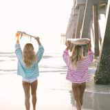 Fancy Oversized Towel Terry Mockneck - Seafoam