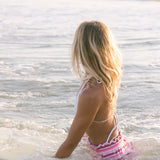 Fancy Striped Towel Terry Shorts - Magenta