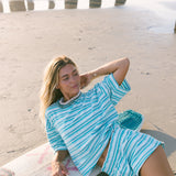 Fancy Oversized Towel Terry Top - Seafoam