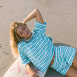 Fancy Oversized Towel Terry Top - Seafoam