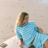 Fancy Oversized Towel Terry Top - Seafoam