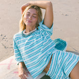Fancy Oversized Towel Terry Top - Seafoam