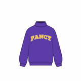 Fancy Oversized Terry Mockneck - Purple/Gold