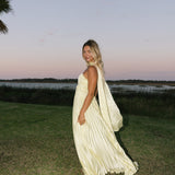 Serena Scarf Dress - Pale Yellow