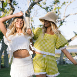 Katie Lace Ruffle Skirt Set - White