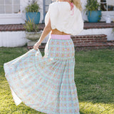Triple Tiered Maxi Skirt - Birds of Paradise