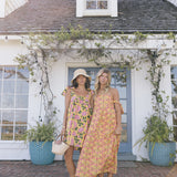 Low Country Summer Mini Tie Dress - Yellow/Pink Flowers