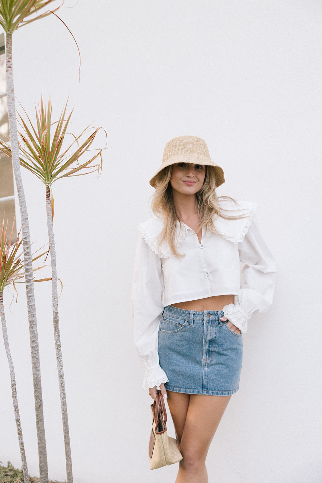 Mira Collar Poplin Shirt - Off White