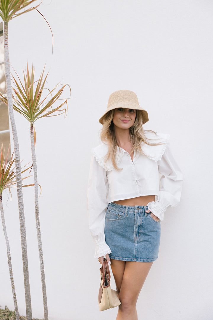 Mira Collar Poplin Shirt - Off White