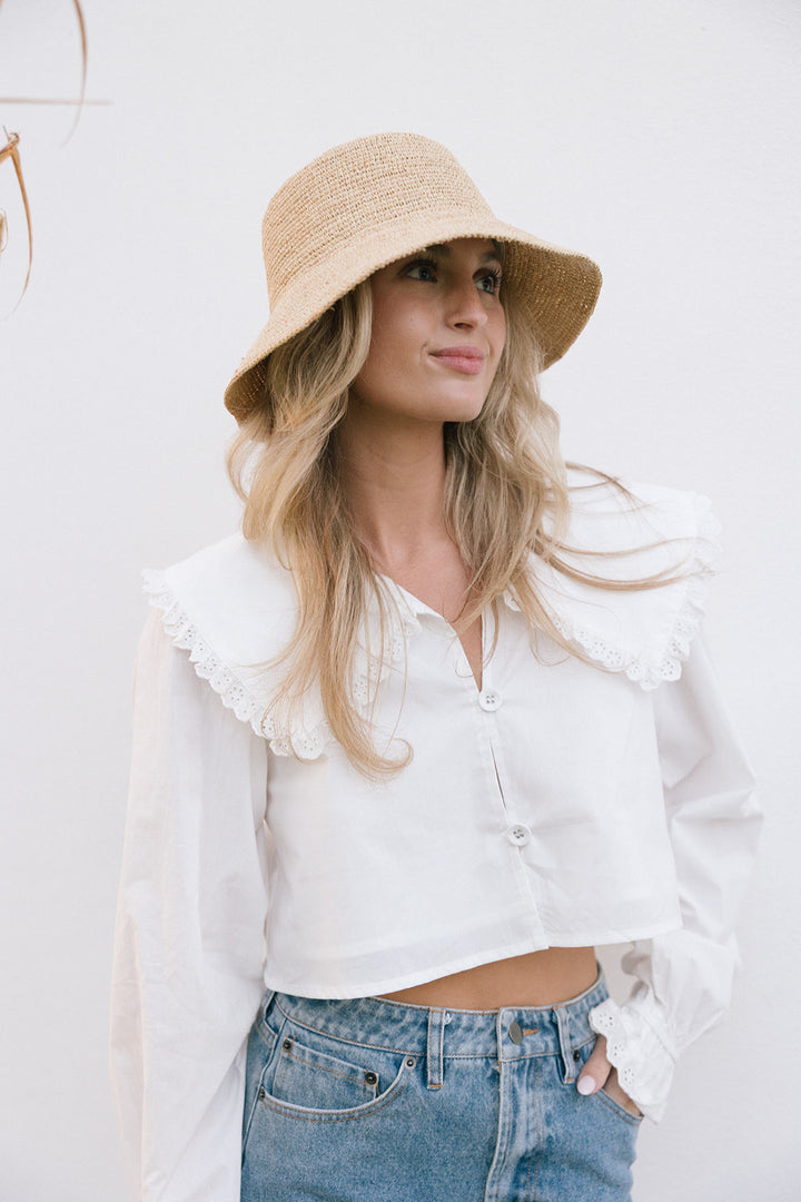 Mira Collar Poplin Shirt - Off White