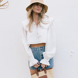 Mira Collar Poplin Shirt - Off White