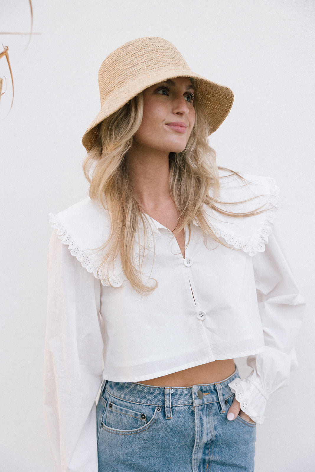 Mira Collar Poplin Shirt - Off White