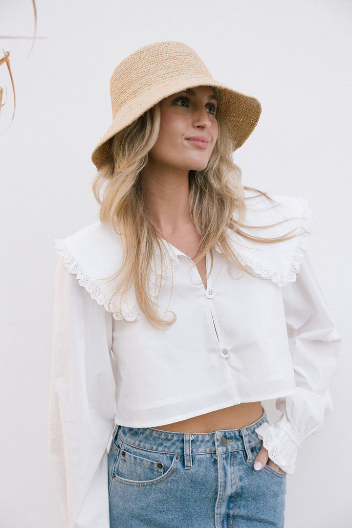 Mira Collar Poplin Shirt - Off White