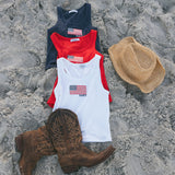 Fancy Embroidered Flag Tank Top