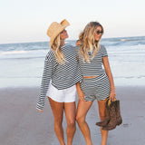 Fancy Oversized Striped Long Sleeve Top - (PREORDER)