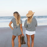 Fancy Oversized Striped Long Sleeve Top - (PREORDER)