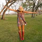 Margret Mini Tie Dress - Navy/Red Floral