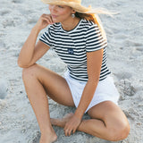 Fancy French Terry Mini Shorts - White