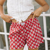Rosa Boxer Shorts - Dark Red