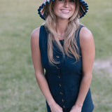 Scarlett Button Dress - Navy