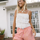 Ollie Boxer Shorts -  Pink/Orange Thick Striped