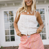 Ollie Boxer Shorts -  Pink/Orange Thick Striped