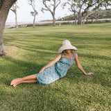 Maggie Smocked  Midi Dress- Blue/Green (PREORDER)