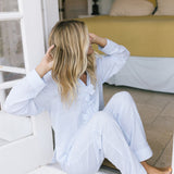 Martyna Pajama Set - Baby Blue Striped